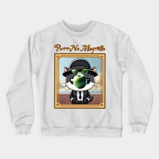 Famous Surrealist Feline Artist Purr-Ne Magritte Crewneck Sweatshirt